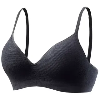 LASCANA Push-up-BH »COMFY BRA« ohne Bügel aus weicher Baumwollqualität, Basic, Dessous, schwarz,