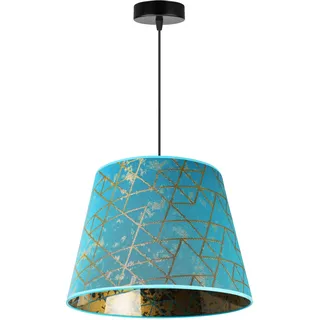 Light-Home Werona Elegant Hängelampe - Modern Deckenlampe für Wohnzimmer Schlafzimmer und Esszimmer - Pendelleuchte aus Metall mit Modern Lampenschirm - Blau - 26x35 cm