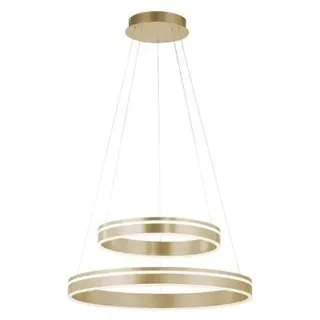 Paul Neuhaus LED Pendellampe Smart Home Q VITO messing matt rund doppel Ring Fernbedienung messing matt Wohnzimmer, Esszimmer, Küche 8420-60, 8420-55, 8420-13