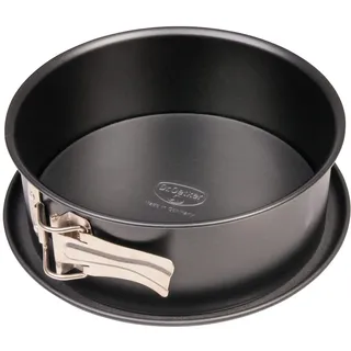 Dr. Oetker Springform Ø 18 cm TRADITION, Backform mit Flachboden und Auslaufschutz, runde Kuchenform aus Stahlblech mit Antihaftbeschichtung (Farbe: Schwarz), Menge: 1 Stück