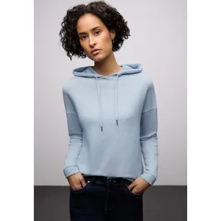 STREET ONE Kapuzenpullover mit Kapuze mit Tunnelzug und im Melange-Look