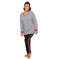 Große Größen Pyjama Damen (Größe 46 48, schwarz) | Ulla Popken Wäsche Baumwolle
