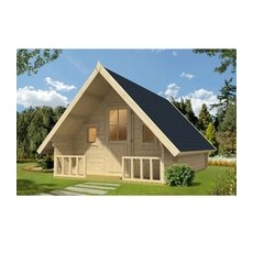 Alpholz Holz-Gartenhaus Campinghouse 44 Satteldach Unbehandelt 305 cm x 550 cm