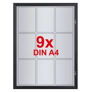 Showdown Displays Showdown® Displays Schaukasten schwarz 9x DIN A4 74,1 x 2,3 x 100,4 cm, 1 St.