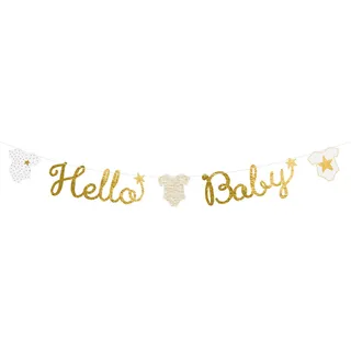 Amscan Letter Banner Hello Baby Paper Länge 160 cm, Mehrfarbig, one Size