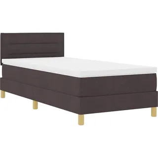 vidaXL LED Boxspringbett mit Kopfteil Dunkelbraun 80 x 200 cm Stoff - Braun