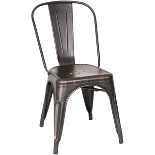 Mid.you Stuhl , Schwarz, Goldfarben , Metall , konisch , 44x84x54 cm , stapelbar , Esszimmer, Stühle, Esszimmerstühle