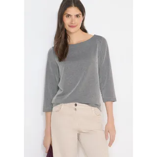 3/4-Arm-Shirt CECIL, Damen, Gr. L (42), universal blau, Jersey, Obermaterial: 53% Viskose, 41% Polyester, 6% Elasthan, regular fit normal, U-Boot-Ausschnitt, Shirts 3/4-Arm-Shirt, mit Streifen Muster