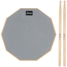 Donner Practice Pad Drum Übungspad 8 Zoll/20.32cm mit Drumsticks, Grau