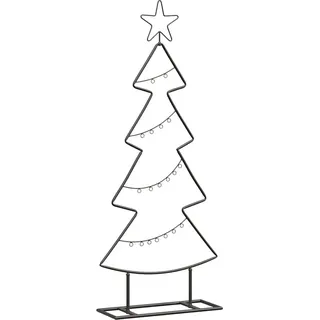 Metall Weihnachtsbaum mit Ständer Schwarz 90,5 cm Stahl - Schwarz