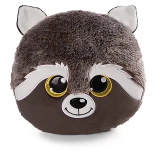 NICI Glubschis Kissen Waschbär Clooney 33 x 32 cm Braun