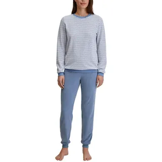 CALIDA Soft Dreams Bündchen-Pyjama Damen, Frottee-Qualität aus Baumwollmix