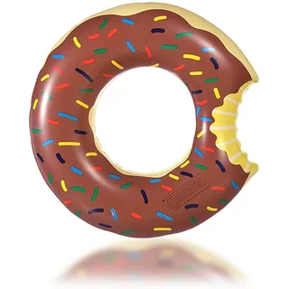 Doughnut Schwimmring für Erwachsene,120cm Groß Braun Aufblasbar Sprinkle Donut Schwimmreifen Ring,Dicke PVC Pool Aufblasbar Schwimmen Ring für Frauen Männer Schwimmbad Wasser Outdoor Spielzeug Party