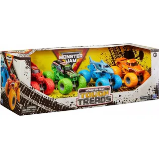 Monster Jam , Tough Treads Set, offizielle El Toro Loco, Megalodon, Grave Digger und Bakugan Dragonoid Die-Cast Monster Trucks, Maßstab 1:64, Kinderspielzeug für Jungen und Mädchen, Monstertruck, 3 Jahr(e), Mehrfarbig