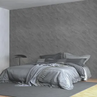 JSEVEM 80CM×4M Extra Breit Dicker Dunkelgrau Zementtapete Selbstklebend Betonoptik Tapete 3d Grau Klebefolie Wasserdichter Tapeten Möbelfolie Küche Matt Schlafzimmer Badezimmer Fitnessstudio Wand