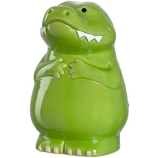 LEONARDO Bambini Spardose, Keramik Sparschwein mit Schlüssel, Geschenk für Kinder, Jungen Mädchen, 12,8 cm, grün bunt, 039194