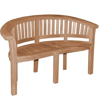 Bananenbank Avellino Teak Massivholz - Breite: XXL extra stark 120 cm - Braun