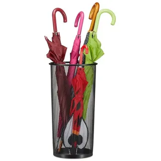 Relaxdays Drahtgeflecht Schirmständer 26 x 26 x 50 cm schwarz