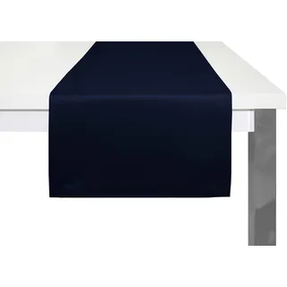 Tischläufer WIRTH "NEWBURY" Gr. 1, blau (nachtblau), B:50cm L:150cm, Baumwolle, Polyester, Tischdecken, Tischläufer