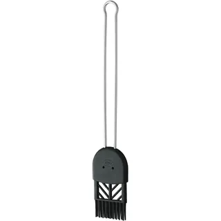 Rösle Backpinsel Silikon, Hochwertiger Pinsel zum Einfetten und Glasieren, Silikon, große Speicherkapazität, -70°C bis +220°C, Spülmaschinengeeignet, 4,5 cm, Silbern/Schwarz