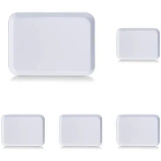 Zeller 26693 Melamintablett, Melamin, Weiß, 24 x 18 cm (Packung mit 5)