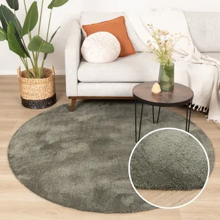 Waschbarer Teppich Rund - Clean Grun - Ø 200 cm - Wohnzimmer, Esszimmer, Schlafzimmer - FRAAI | Home & Living. - Ländlich, Modern, Skandinavisch - Grün