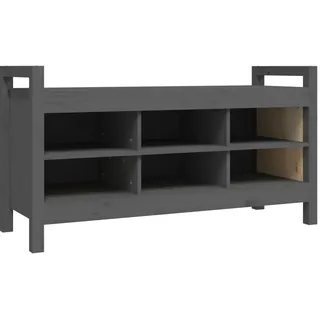 Flurbank Grau 110x40x60 cm Massivholz Kiefer - Grau