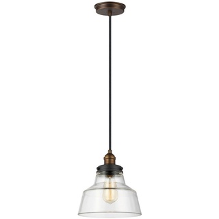 Elstead Lighting Hängeleuchte , Zinkfarben, Messingfarben , Metall, Glas , 30.1 cm , Grüner Punkt, RoHS , Lampen & Leuchten, Innenbeleuchtung, Hängeleuchten, Pendelleuchten