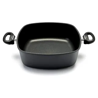 Aluguss Bräter, backofenfest bis 280 °C, Antihaftbeschichtung, Induktion, für alle Herdarten, PFOA-frei (28x28x10 cm LxBxH)