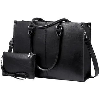 LOVEVOOK Laptoptasche Damen Handtasche Große 15.6 Zoll PU Leder Shopper Tasche Woman Shoulder Crossbody Tote Bag Arbeitstasche Aktentasche Umhängetasche für Business Lehrertasche Büro Schule