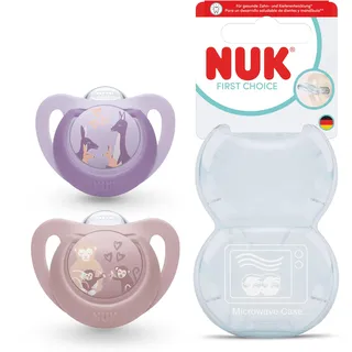 NUK 10176366 Baby-Schnuller Klassischer Babyschnuller Kieferorthopädisch Silikon Pink