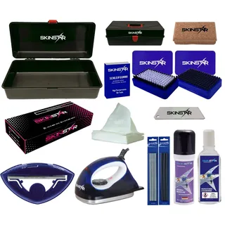 SkinStar Skiwachs Set 24-teilig Koffer Skiwax Ski Snowboard | 24 Teile, Wachskoffer, Wachs, für den Service zu Hause