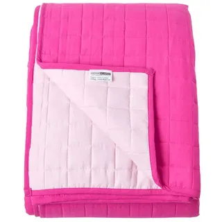 Homescapes Tagesdecke gesteppt mit Wende-Design, 150/200 cm , Rosa , Textil , Rechteckig , 150x200 cm , Oeko-Tex® , Heimtextilien, Bettwäsche & Leintücher, Tagesdecken