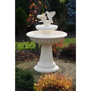 Zierbrunnen Springbrunnen 136cm Skulptur Brunnen Deko Garten Fontaine Teich Neu - Weiß