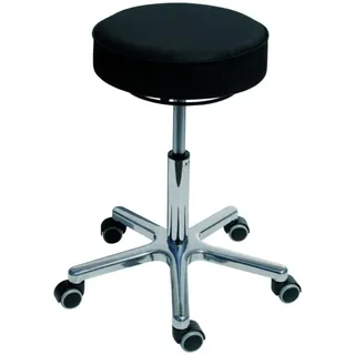 STIER Drehhocker mit Rollen Sitzhöhe 540-720mm Kunstleder gepolstert Schwarz