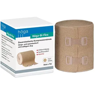 Höga Bi-Flex Sportbinde,dauerelastische Kompressionsbinde längs- und quer elastisch - 8 cm x 7 m gedehnt