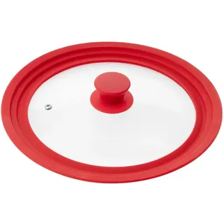 bremermann Universal-Glasdeckel, mit Silikonrand, 30/32/34 cm, rot, groß