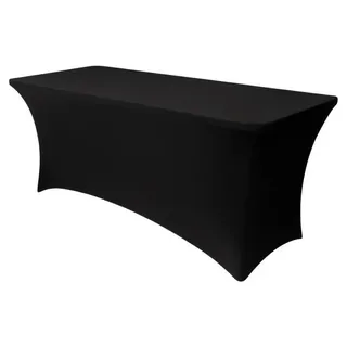 Tischdecke für einen Gartencateringtisch, schwarze Banketttischdecke, elastisch - Schwarz