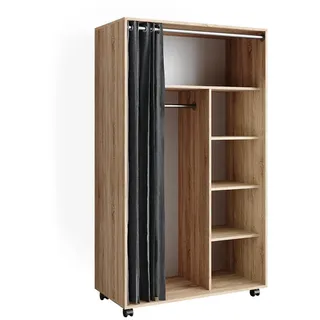 Vicco Kleiderschrank Doros, 100 x 168 cm offen, mit Rollen