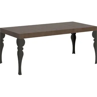 Ausziehbarer Tisch 90x90/246 cm Paxon Premium Walnuss Anthrazit Gestell - Grau