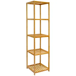 Dune Design Badregal 38x39,5x162,5cm Bambus Holz Regal 5 Fächer Bad Badezimmer Standregal