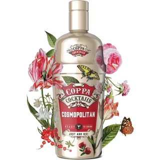 Coppa Cocktails Cosmopolitan 0,7L, 10% Vol. - Fertig gemixter Cocktail mit Vodka, Cranberry & Limette, Ready to Serve - Stilsicherer Klassiker im Glas