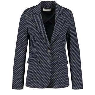 GERRY WEBER Damen 230025-31256 Blazer, Schwarz/Blau Gemustert, 36 EU