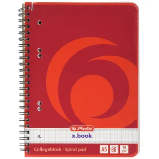 Herlitz Collegeblock A5 kariert Rot