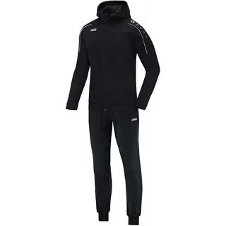 JAKO Trainingsanzug Herren & Damen Polyester Classico mit Kapuze Schwarz L - Jogginganzug 2-teilig für Sport und Alltag, Jogginghose & Trainingsjacke