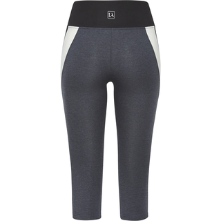 Caprileggings LASCANA ACTIVE, Damen, Gr. S (36/38), N-Gr, schwarz (anthrazit, weiß, grau), Single Jersey, Obermaterial: 95% Baumwolle, 5% Elasthan, unifarben mit Farbeinsätzen, figurbetont kniebedeckend, Hosen Caprileggings, Sporthose in Colourblockingdesign