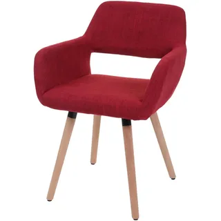 MCW Esszimmerstuhl MCW-A50 II, Stuhl Küchenstuhl, Retro 50er Jahre Design ~ Textil, purpurrot