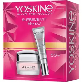 Yoskine Supreme Vit B12+C Set: Tagescreme 50+ und Augencreme. Mit Vitaminen B12 und C für strahlende, genährte Haut, intensive Pflege und Schutz vor vorzeitiger Hautalterung.