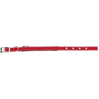 Collare per Cani Riflettente Imbottito DAYTONA DELUXE C15/35, Regolabile, Fibbia in Metallo, Rosso-Nero