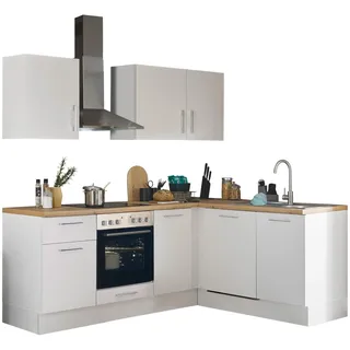 Turin L Eckküche 220 x 211 x 60 cm, weiß - Ohne Küchengeräte - Moderne, geräumige Küche in Artisan-Eiche Optik mit viel Stauraum